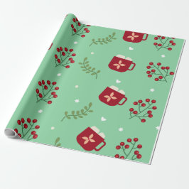 Papel De Presente Padrão da taça para o Natal