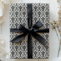 Padrão Damask Vintage Preto e Branco