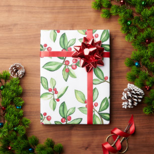 Papel De Presente Padrão das bagas de inverno