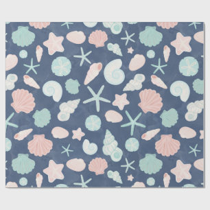 Papel De Presente padrão das conchas