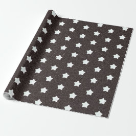 Papel De Presente Padrão das estrelas retro-negras modernas do meio