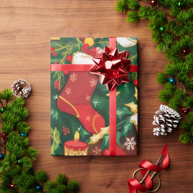 Papel De Presente Padrão das existências de Natal (Presente de Natal)