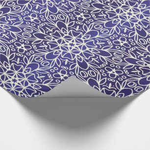 Papel De Presente Padrão das flores da meia-noite