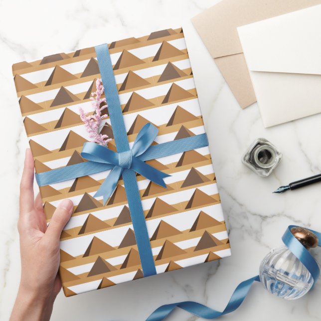 Papel De Presente Padrão das Pirâmides Egípcias (Presentear)