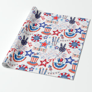 Papel De Presente Padrão de 4 de julho 01x4