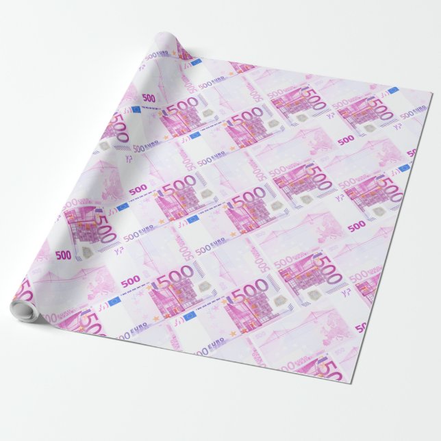 Papel De Presente Padrão de 500 euros (Desenrolado)