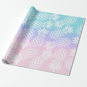 Papel De Presente Padrão de abacaxi com gradiente feminino elegante