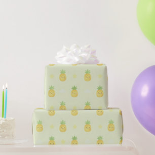Papel De Presente Padrão de Abacaxi Fofo para Aniversário de Bebê 