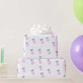 Papel De Presente Padrão de Abacaxi Rosa Tropical Fofo