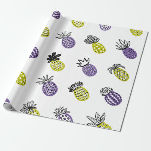 Papel De Presente Padrão de abacaxi sem costura