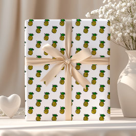 Papel De Presente Padrão de Abacaxis Frutas Tropicais de Verão Fofos