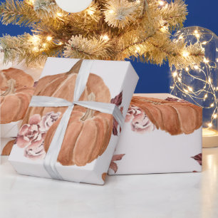 Papel De Presente Padrão de Abóbora de outono