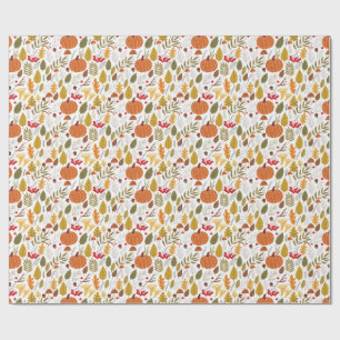 Papel De Presente Padrão de Abóbora de Outono