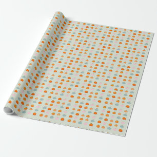 Papel De Presente Padrão de Abóboras Multicoloridas