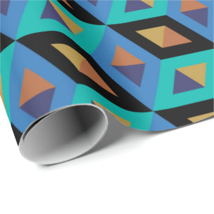 Papel De Presente Padrão de Abstrato artística geométrica retrô nº 3