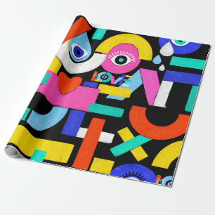 Papel De Presente Padrão de abstrato colorida com dentro de amor de
