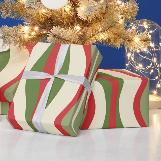 Papel De Presente Padrão de Abstrato de ampulheta de Natal retrô (Feriados)