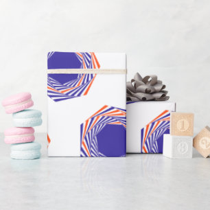 Papel De Presente Padrão de Abstrato de arte do Blue Ink Sphere Grap