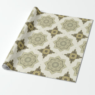 Papel De Presente Padrão de Abstrato de Deco de Ouro de Arte do Vin