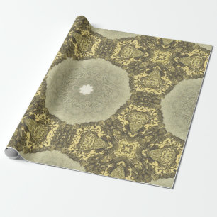 Papel De Presente Padrão de Abstrato de Deco de Ouro de Arte do  Vin