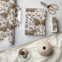 Papel De Presente Padrão de Abstrato de flores silvestres da Boêmia