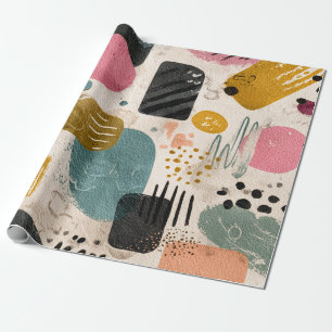 Papel De Presente Padrão de Abstrato do Modern Boho Coloração text