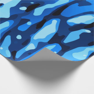 Papel De Presente Padrão de Abstrato do Trendy Blue Camo