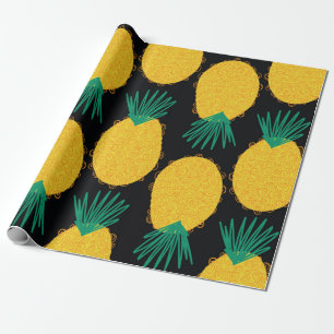 Papel De Presente Padrão de abstrato sem costura de abacaxi. Contem