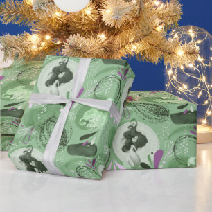 Papel De Presente Padrão de Abstrato verde das Sereias Whimsical