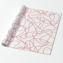 Papel De Presente Padrão de Abstrato - vermelho e branco.
