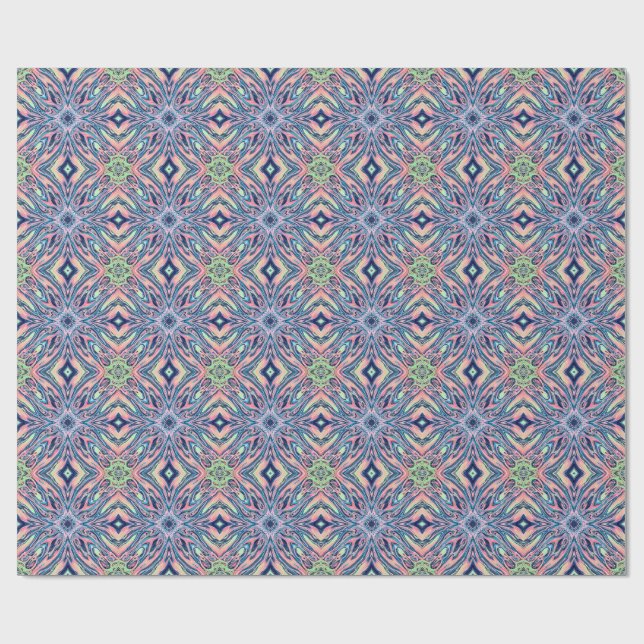 Papel De Presente padrão de ágata de coral oceânico (Aberto)