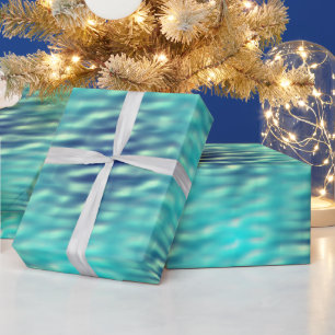 Papel De Presente Padrão de água de Piscina clara e escura