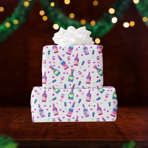 Papel De Presente Padrão de Álcool de Aquarela Branco