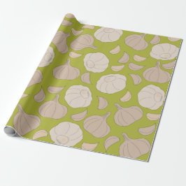 Papel De Presente Padrão De Alho - Luvas E Lâmpadas De Alho