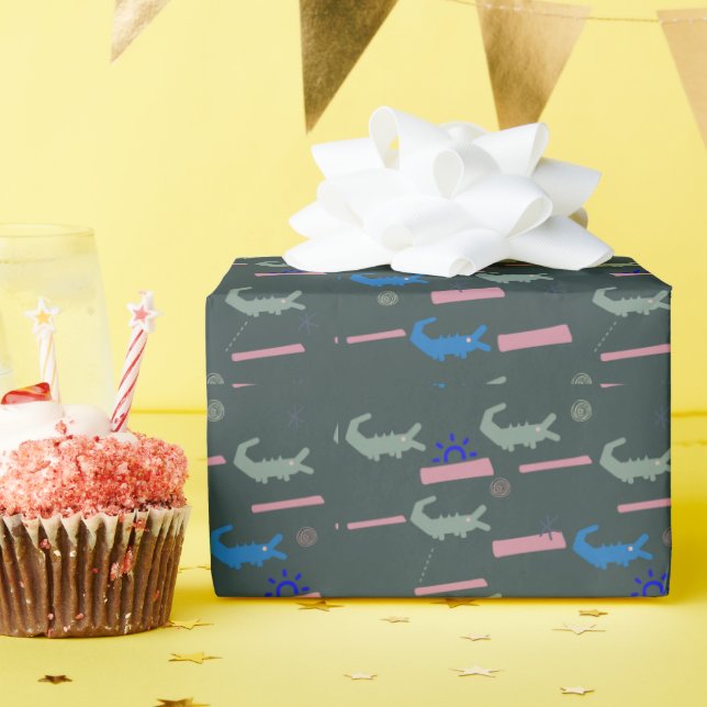Papel De Presente Padrão de Alligador (Festa de aniversário)