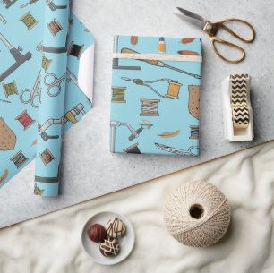Papel De Presente Padrão de amarração de moscas, materiais e ferrame