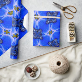 Papel De Presente Padrão de Anêmona do Jardim Azul