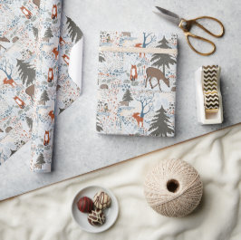 Papel De Presente Padrão de Animais da Floresta