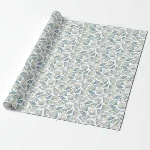 Papel De Presente Padrão de Animais Marinhos em Aquarela