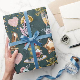 Papel De Presente Padrão de Aniversário