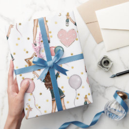 Papel De Presente Padrão de Aniversário