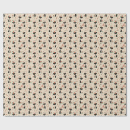 Papel De Presente Padrão de Aniversário de Gato Atômico de Meado