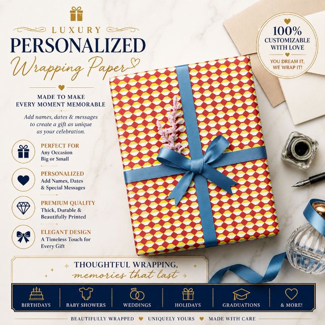 Papel De Presente Padrão de Aniversário Geométrico Moderno (Criador carregado)