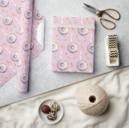 Papel De Presente Padrão de Aquarela da Rosquinha de borrifagem de b