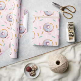 Papel De Presente Padrão de Aquarela da Rosquinha de borrifagem de b