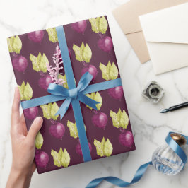Papel De Presente Padrão de Aquarela de Beterrabos