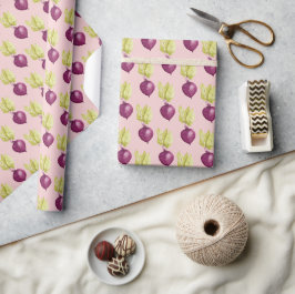 Papel De Presente Padrão de Aquarela de Beterrabos
