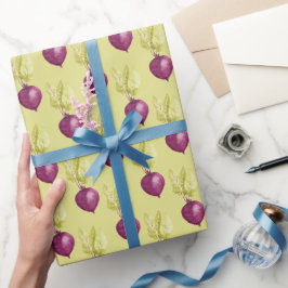 Papel De Presente Padrão de Aquarela de Beterrabos