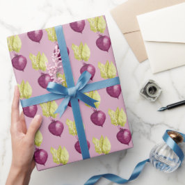 Papel De Presente Padrão de Aquarela de Beterrabos