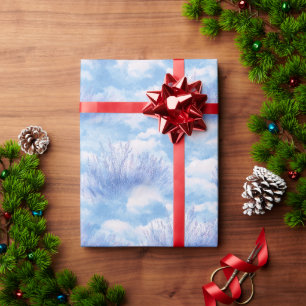Papel De Presente Padrão de aquarela de campo de lavanda azul celest